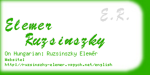 elemer ruzsinszky business card